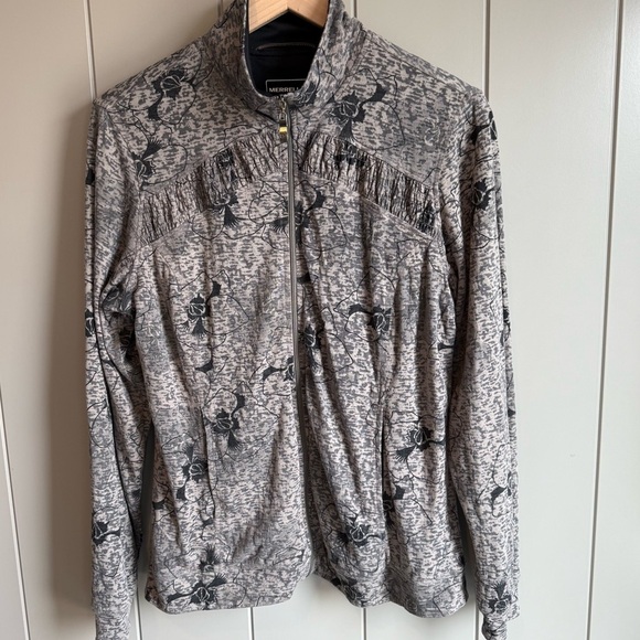 Merrell Jackets & Blazers - Merrell Opti-Wick Full Zip Light Jacket Sweatshirt Black Brown Grey Womens L